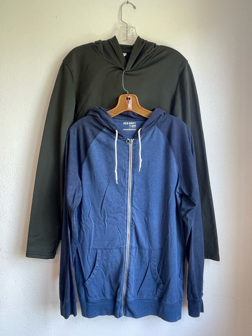 Old Navy Active Olive Green Hoodie and Blue Zip Up Tee Hoodie